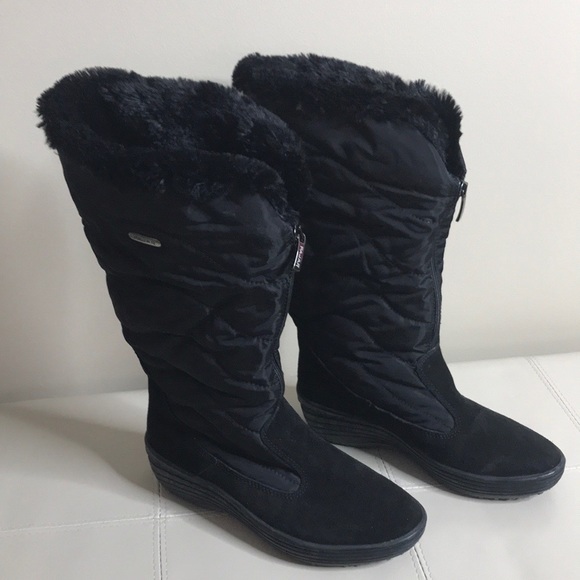 PAJAR Talia Black Boot Front Zip Faux Fur Size 39 - Picture 13 of 13